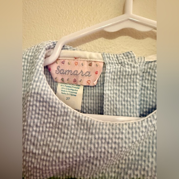 Samara Blue Seersucker Dress 3T EUC/Like New - Picture 3 of 5